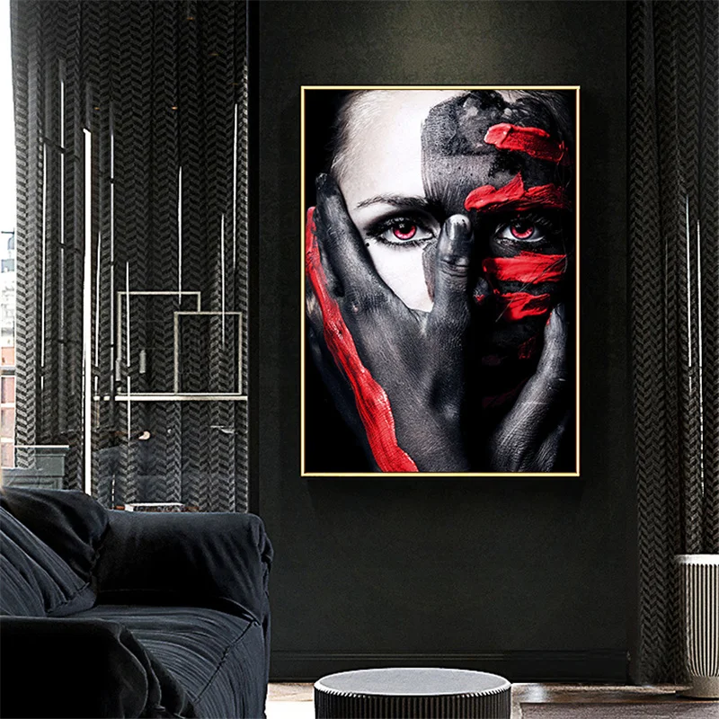 

Colorful Woman Canvas Painting Woman Face Posters And Prints Modern Wall Art Bedroom Living Room Home Decoration