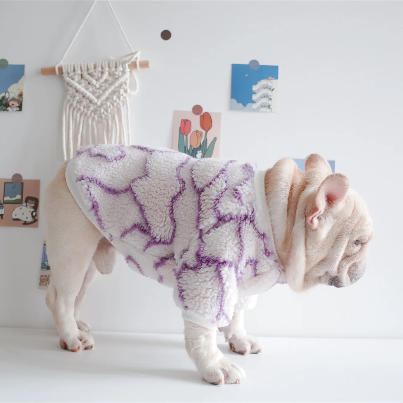 New Arrival Pet Dog Sweater Jumper Sweet Print Dog Coat Frenchie Bulldog Hoodie Kawaii Pug Jacket Korea Style Dogs Pets Clothing