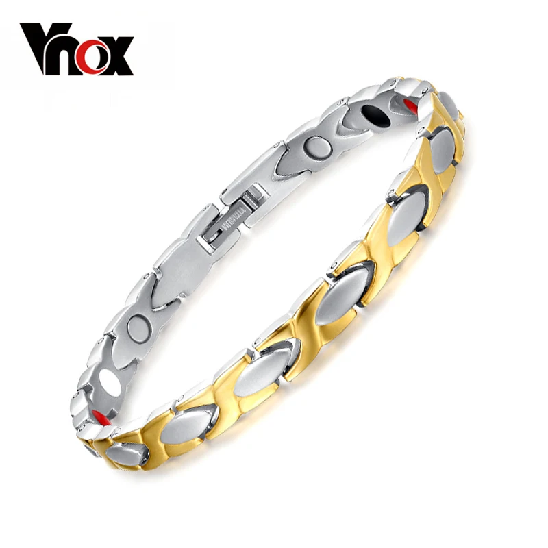 Vnox 100% Титан браслет для Для женщин Здоровье и гигиена Магнитная Германия