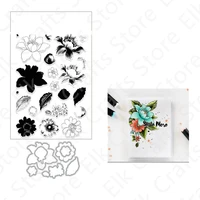 flowers metal cutting dies and stamps for scrapbooking stencil album craft paper card template stamps and dies new arrival 2021