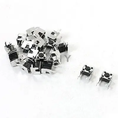 19 шт. 6x6x4 мм 2 контакта под прямым углом мгновенное погружение Тактильные Такт