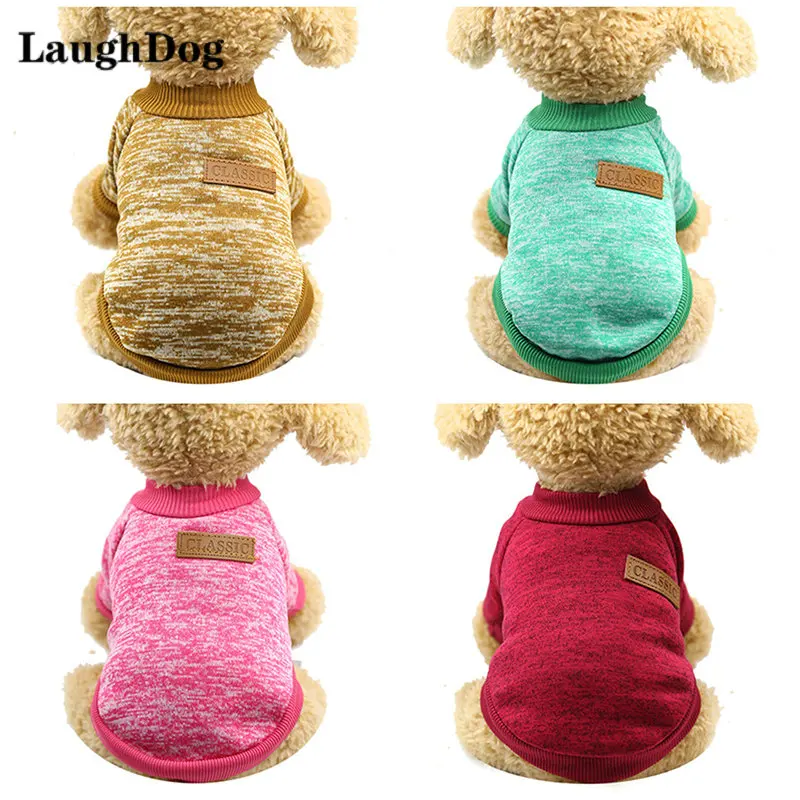 

2021Classic Dog Clothes Warm Pet Vest Solid Sweater For Small Dogs Cats Clothes Chihuahua Puppy Outfit French Bulldog Ropa Perro