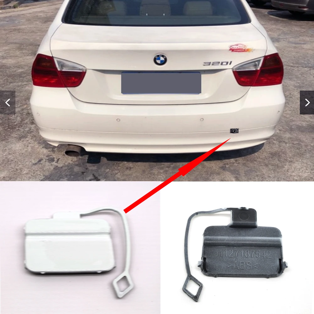 Fit 05-08 BMW3 E90/E91 Sedan Wagon 320i 320d 328i 325i 330i 330d 330xi 335i 335xi Rear TOW COVER CAP#51127187542 images - 6