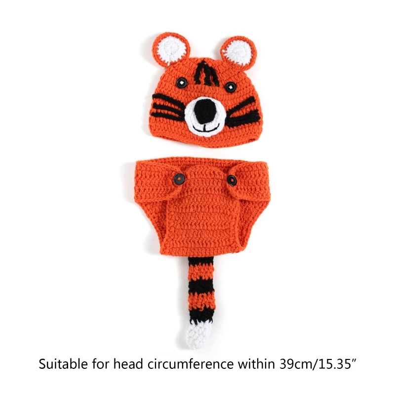 Милая детская трикотажная шапка в виде шорт оранжевый тигр универсальный