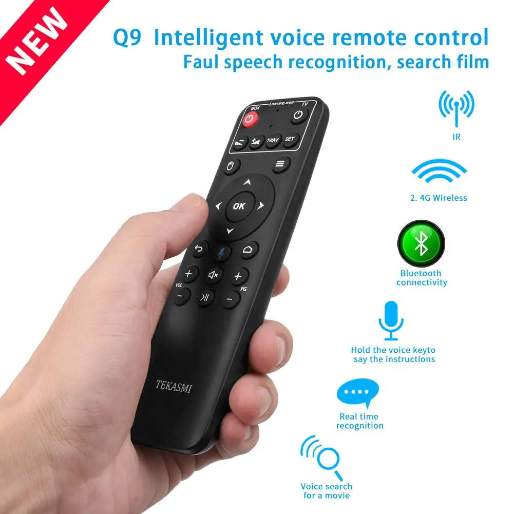 

Q9 2.4G Bluetooth Voice Remote Control Wireless Keyboard Air Mouse AI Voice Flying Squirrel For Smart TV Networked Set-top Box