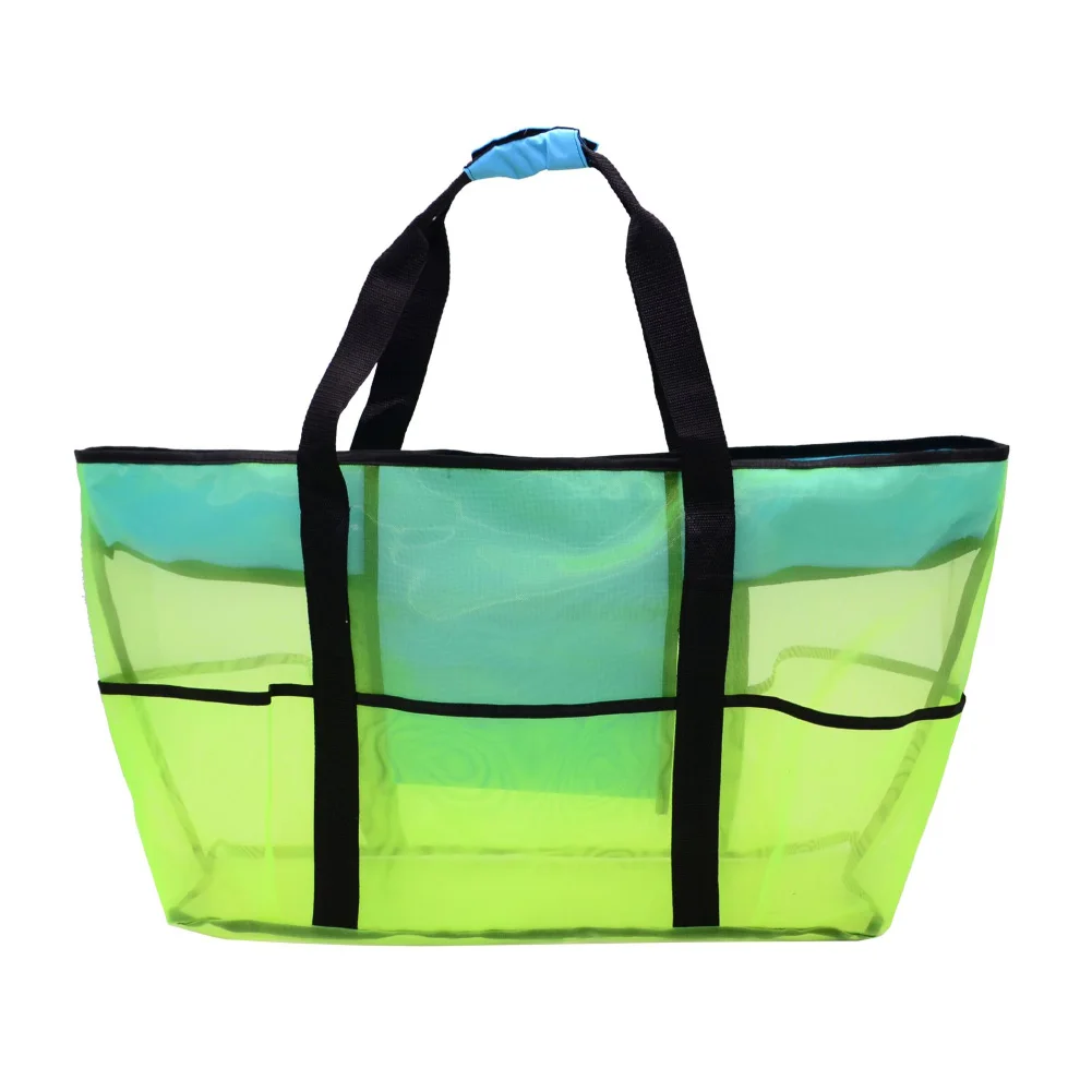 

Foldable Portable Beach Bag Mesh Storage Bag Outdoor Beach Park Swimming Toys Towel Clothes Organizer Swimming Bag
