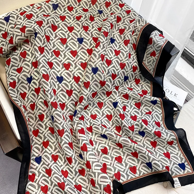 

2021 New Spring Women Cotton Scarf Bandana Lovely Pattern Fashion Big Shawls Pashmina Summer Female Beach Towel Hijabs Echarpe