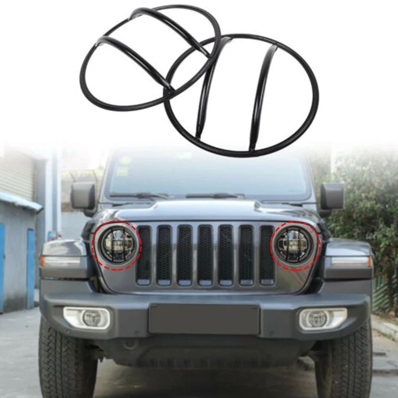 Автомобильный Стайлинг крышка для фар защита нержавеющая сталь Jeep Wrangler 2018 + фара