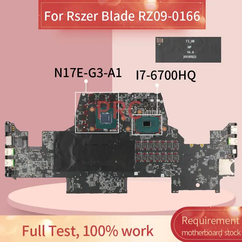 RZ09 01662E54 REV: 2 0 для Rszer Blade 0166 I7 6700HQ материнская плата ноутбука SR2FQ N17E G3 A