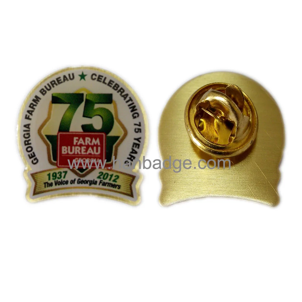 

Customized Lapel Pin Custom Badge Bronze Offset Printing Brooch With Your Logo In Doming Epoxy