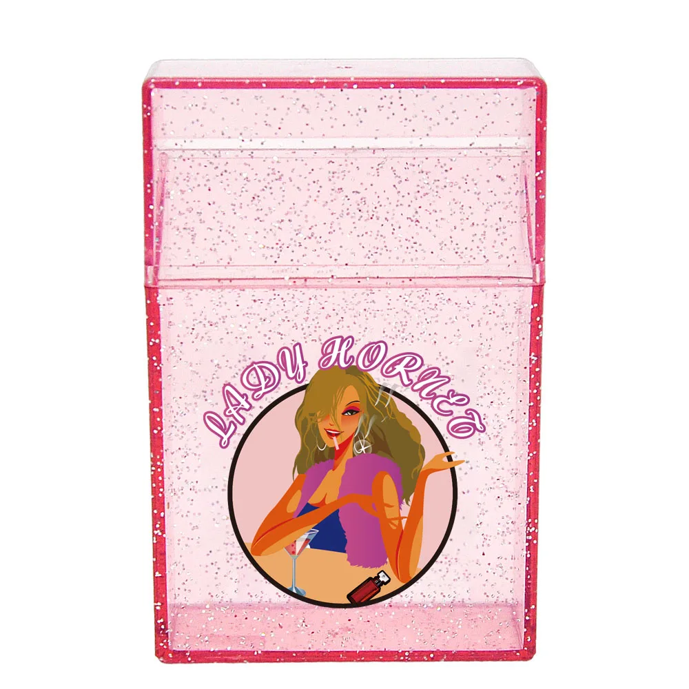 

LADY HORNET Plastic Cigarette Case Cover 92*60*27MM Regular Size Plastic Cigarette Case Box for Women Gift Pink Enthusiast