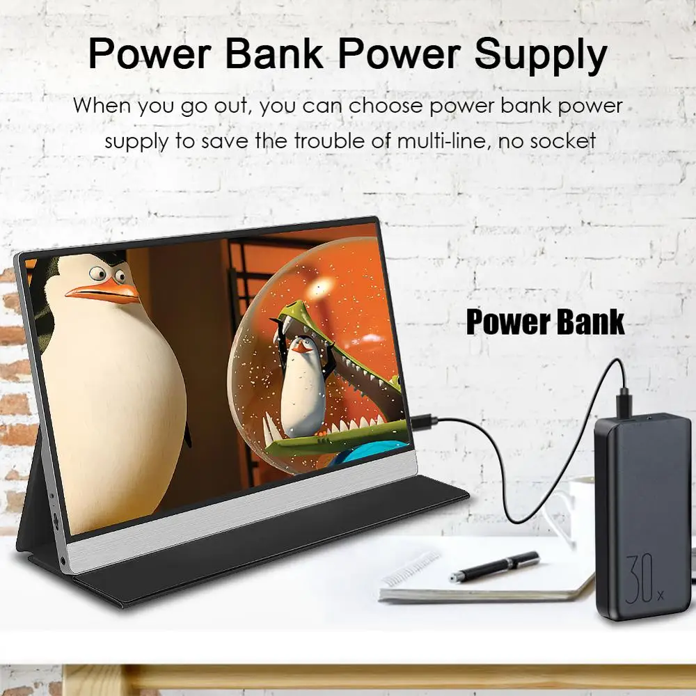 

Портативный ЖК-монитор 4K, 12,5 дюйма, USB Type C HDMI, дисплей для ноутбука, телефона, xbox серии X Switch, PS4 5, мобильный IPS игровой экран