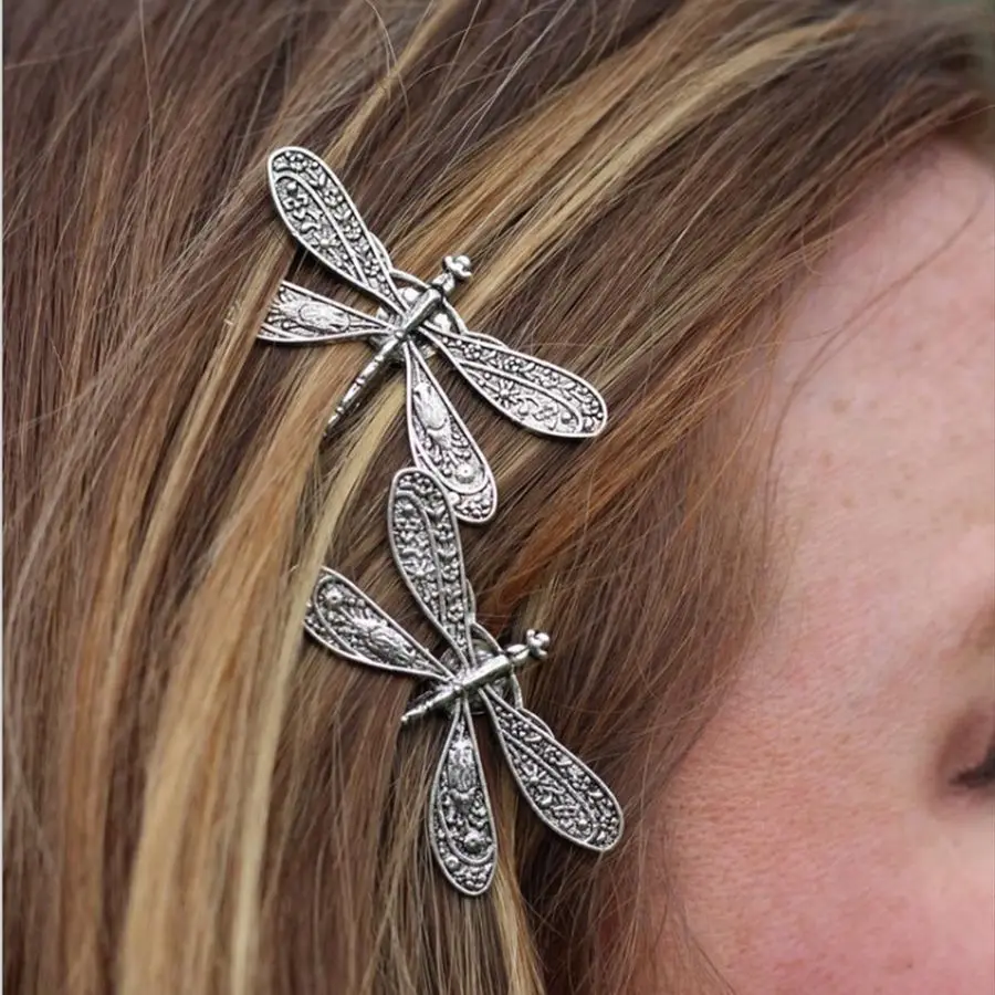 

1pcs Elegant Vintage Dragonfly Hairpins for Women Bridal Headdress Wedding Hair Accessories Transparent Dragonfly Hair Clip