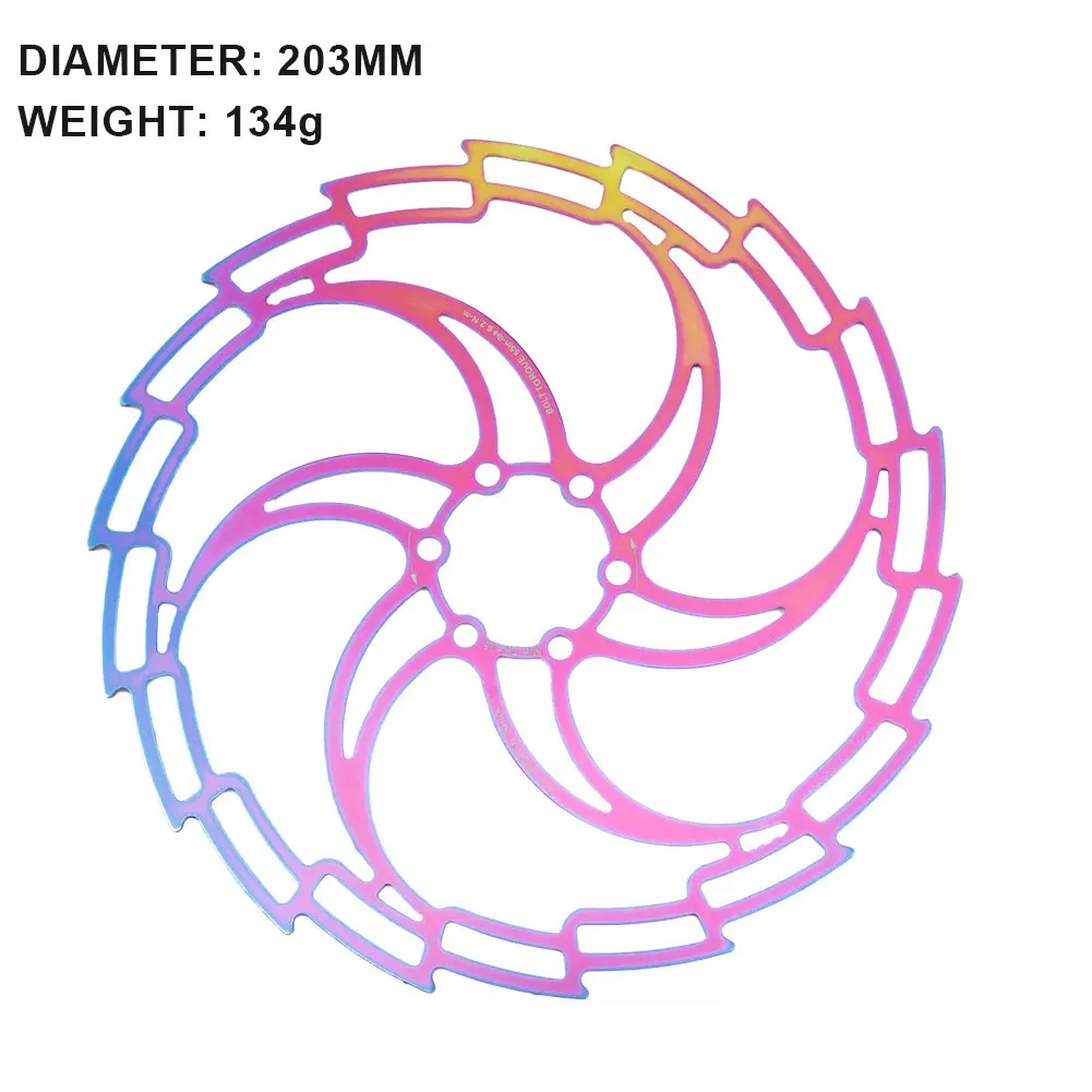 

Bicycle Disc 160/180/203mm Colorful Mountain Bike Hollow Ultralight Disc Six Nail Brake Pad