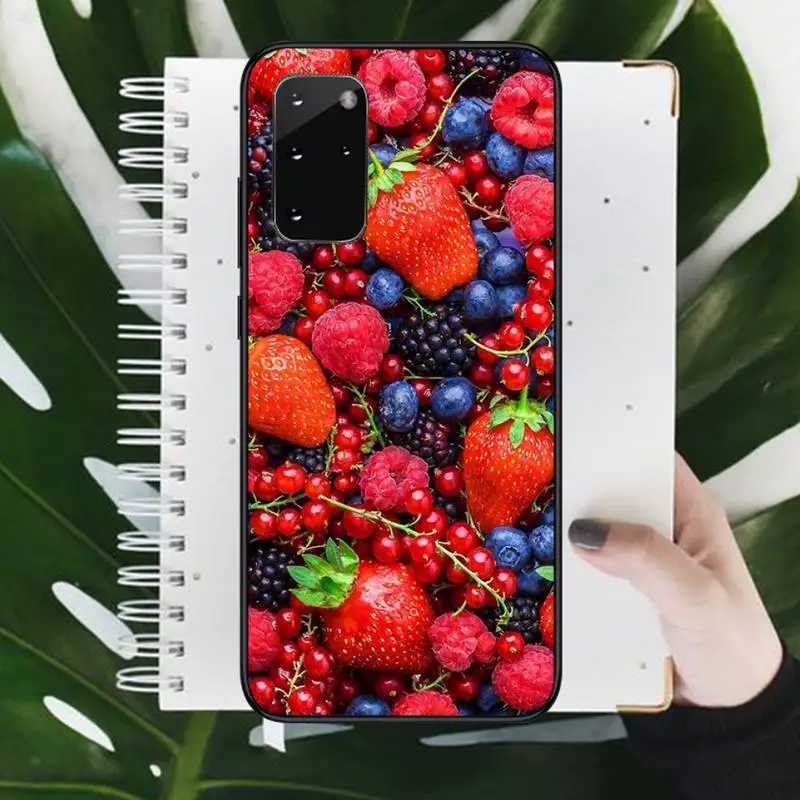 

Strawberry blueberry Cherry fruit Phone Case For Samsung galaxy A S note 10 7 8 9 20 30 31 40 50 51 70 71 21 s ultra plus shell