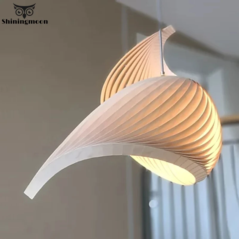 

Modern Minimalist Wooden LED Pendant Light Home Lighting Retro Tea Room Dining Living Room Interior Decoration Hanging Lamps