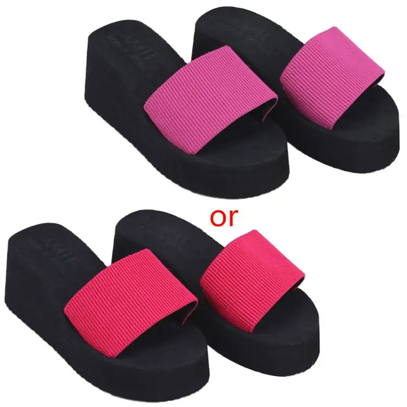 

KLV Summer Soft Women Wedge Sandals Thong Flip Flops Flat Platform Slippers Beach