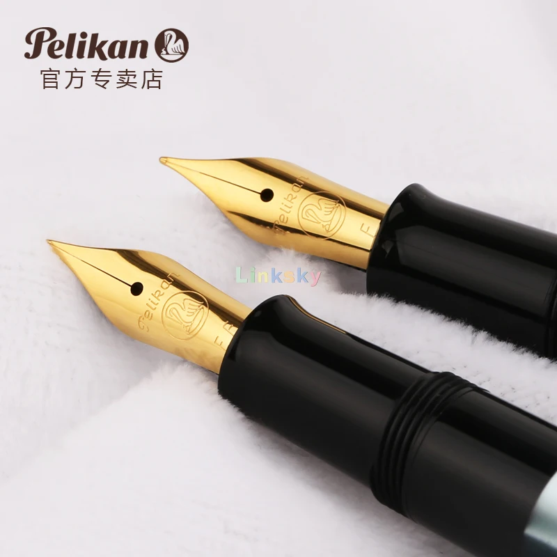 Перьевая ручка Pelikan M200/M205 позолоченный зажим позолоченные фитинги и поршневые