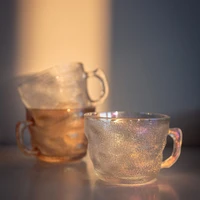 400ml glacier pattern transparent glass mug breakfast milk oatmeal mug kitchen office teacup water cup