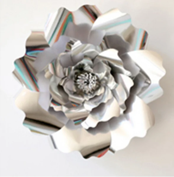 1 шт. бумажные цветы ручной работы большие гигантские поддельные бумажные цветы Свадебные украшения розы искусственные поделки для детской цветочной бумаги цветок - Цвет: 1Pc 40cm silver