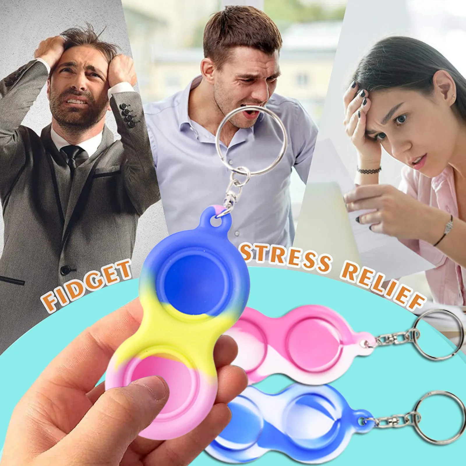 

3Pcs Push Bubble Fidget Toys Sensory Toy Autism Special Needs Stress Reliever Toy Funny Decompression Toy Release Pressure Toys#