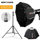 Восьмиугольный зонт-софтбокс Triopo, уличный софтбокс с сотовой сеткой и подставкой 2 м для светильник щения, 90 см, для студийного стробоскопа