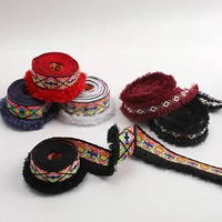 vintage embroidered trim webbing lace pom pom ball fringe ribbon crafts handmade ribbon for sewing accessories diy decoration