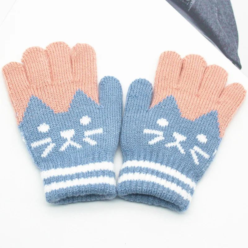 Balleenshiny ni&ntilde;o ni&ntilde;os beb&eacute; ni&ntilde;as ni&ntilde;os invierno Beb&eacute; abrigado gruesos guantes mitones m&aacute;gicos ni&ntilde;os lindos mitones guantes dedo completo-2