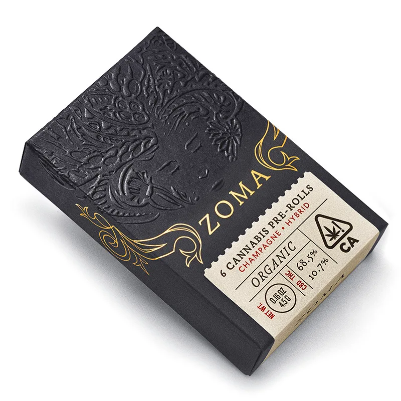 Черно белая картонная коробка с уф лазерной выпуклой печатью индивидуальная