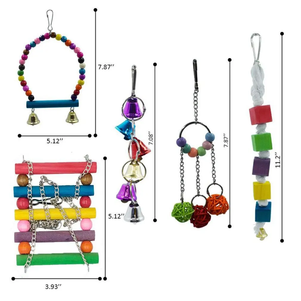 

5pcs/set Creative Combination Parrot Toy Bird Pet Supplies Parrot Bite Toy Fun Bird Toy Bird Cage Accessories