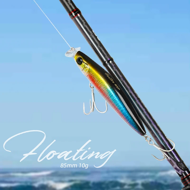 

TSURINOYA 85F Saltwater Floating Minnow Fishing Lure DW80 85mm 10g Shallow Range Jerkbait Hard Baits Pike Seabass Sea Fishing