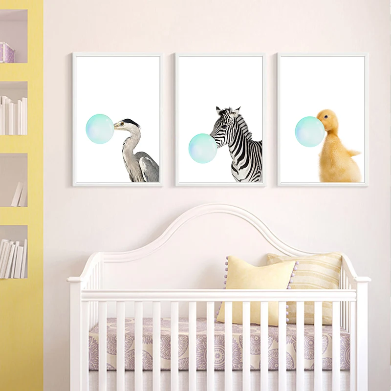 Детский слон Зебра утка сафари принты лесные животные Холст Искусство Плакат для