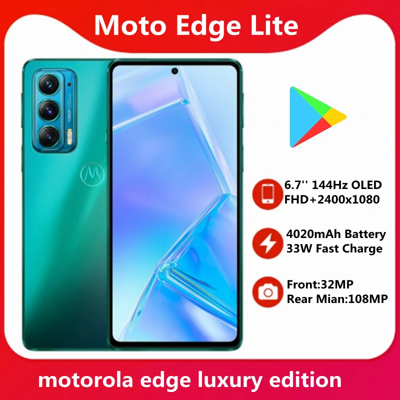 Смартфон Motorola Moto Edge телефон с глобальной прошивкой дисплей 778 дюйма Snapdragon 6 7G 144 МП
