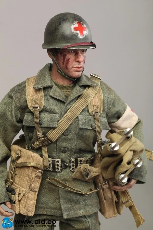 Не A80126 WWII США 77th пехоты Отдел боевой медик &quotDixon&quot w/ 2 головки 1/6 рисунок|Игровые
