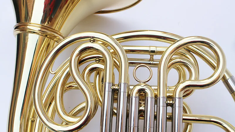 Professional Bach French horn B/f 4 key Gold Double Row Brass Body with mouthpiece Free Shipping |
