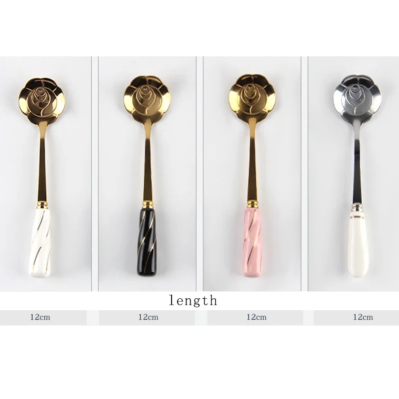

Romantic Cherry Blossom Coffee Scoop Rose Teaspoon Ice Cream Scoop Bar Decoration Gadget Coffee Shop Supplies Kitchen Accessorie