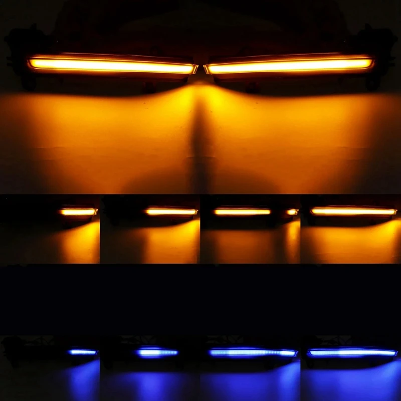 

Car LED Dynamic Rearview Mirror Light Turn Signal Light Indicator for BMW F20 F21 F22 F30 E84 1 2 3 4 Series Amber&Blue