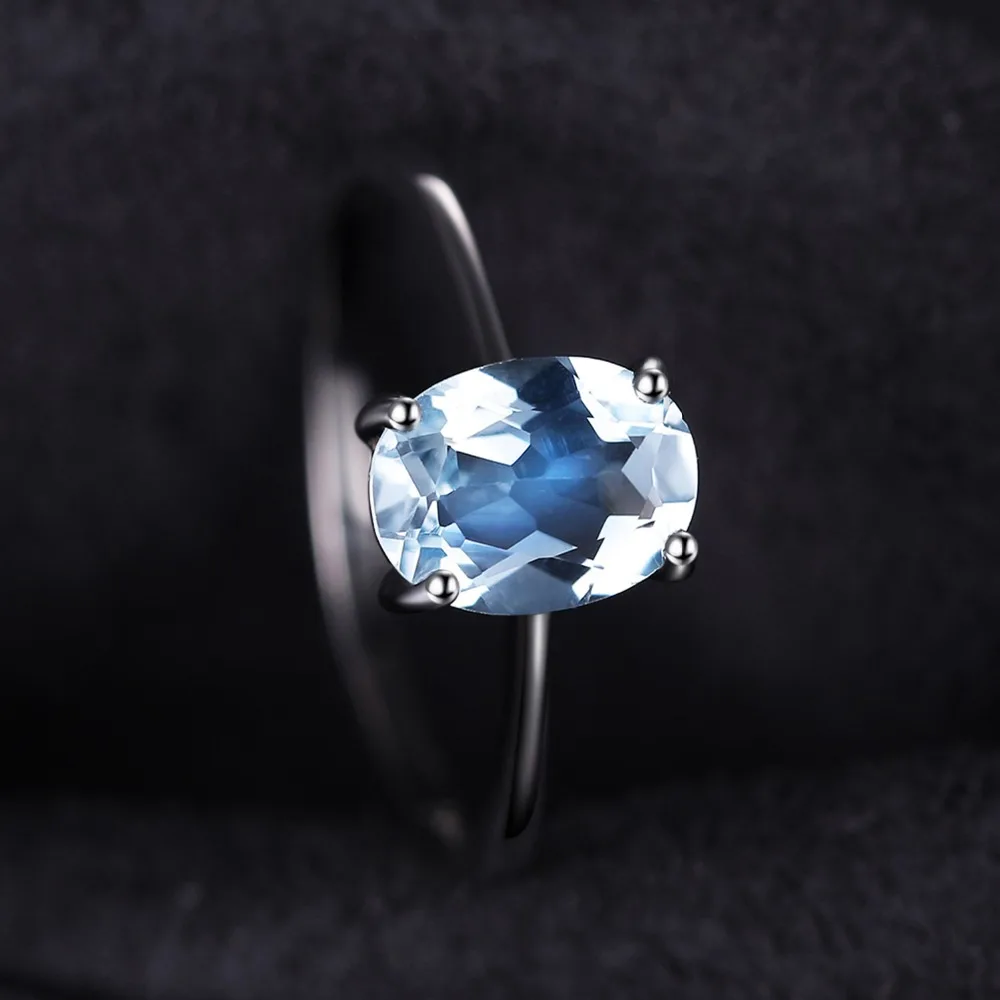 Женское серебряное кольцо с голубым топазом Jewelry Palace обручальное из серебра 925