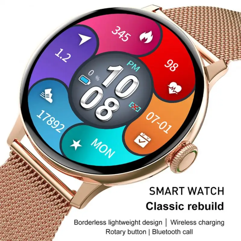 

New DT2 Round Screen Smart Watch Bluetooth-compatible 5.0 Music Fitness Heart Rate Monitor Blood Oxygen Tracker IP68 Waterproof