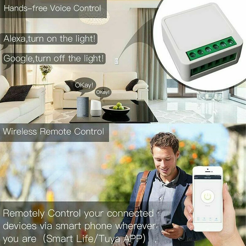 

Умный мини-контроллер с Wi-Fi для домашнего модуля автоматизации, совместим с Alexa Smart Life, а, 2-стороннее управление