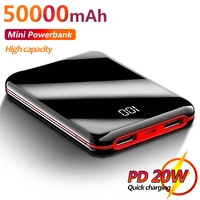 mini 50000mah power bank digital display fast charging external battery portable mobile phone charger for xiaomi iphone samsung