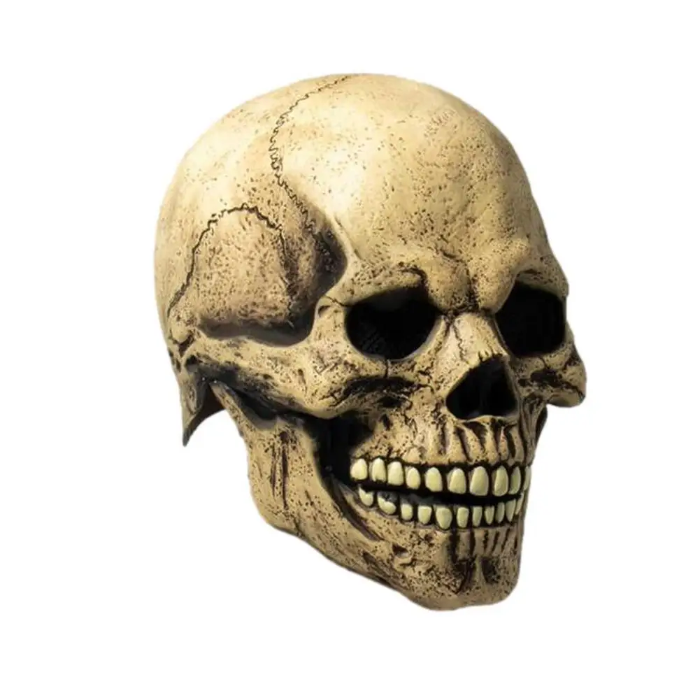 

Halloween Movable Mouth Skull Face Cover Haunted Headgear Horror Skull Mask Cosplay Props Scary Skeleton Latex Masks Helmet