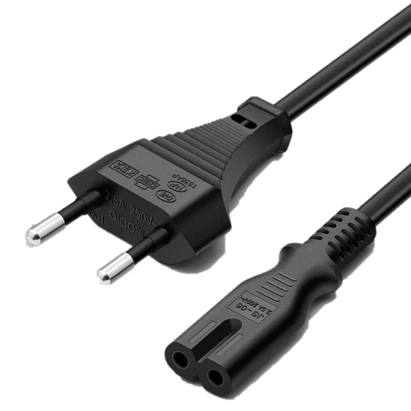1 шт. 0 6 м 2ft-Prong Pin AC EU кабель питания высокого качества провод шнур для настольного