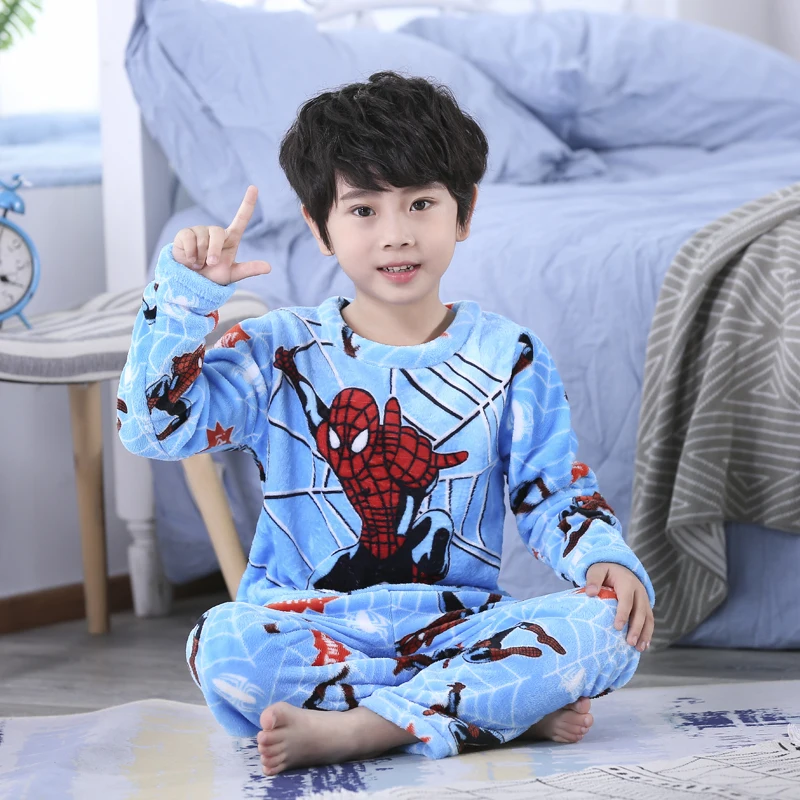 

2021 Disney Children's Pajamas Spring Autumn Winter Girl Set Spider-Man Cartoon Pajamas Cute Baby Clothes Children Boys Pajamas