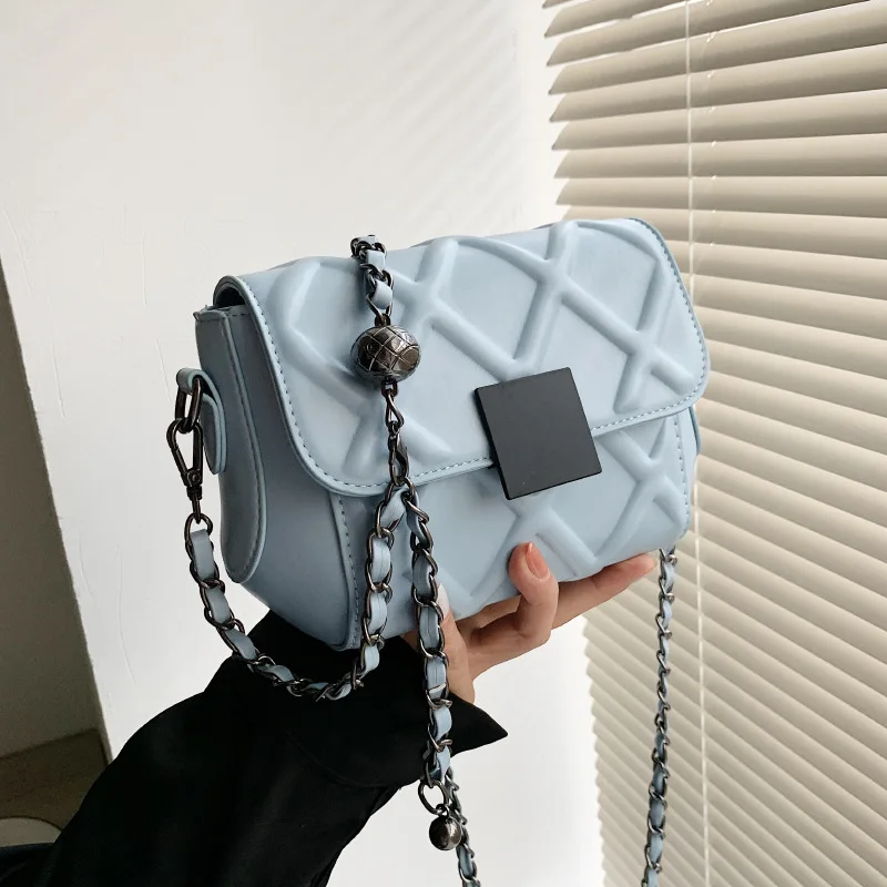 

Plaid Female Square Crossbody Bag 2022 Fashion New High Quality Leather Women's Designer Handbag Chain Shoulder Messenger Bag