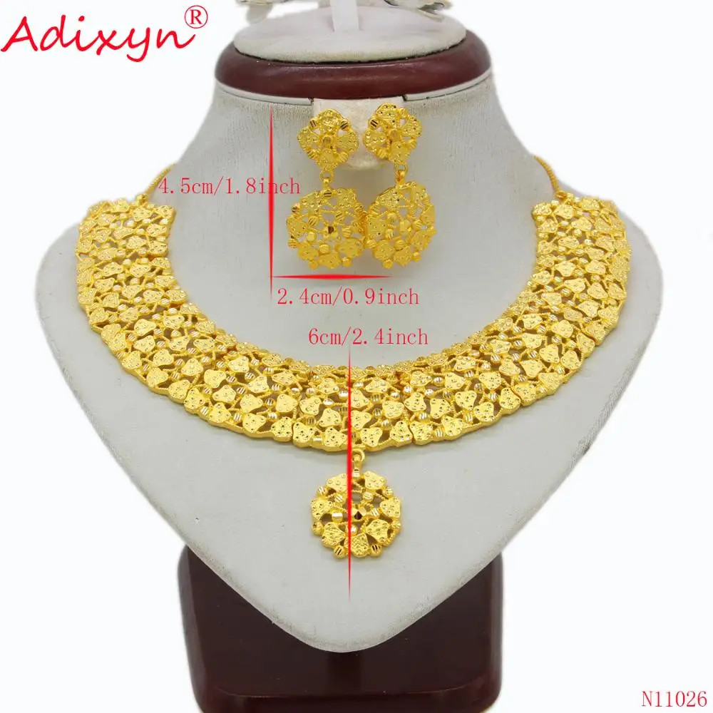 Adixyn Новое индийское ожерелье/серьги цвет золото Африканский/Дубай свадебные