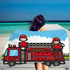 Прямоугольное пляжное полотенце из мягкой микрофибры с 3D-принтом для пожарной машины вертолета грузовика и внедорожника