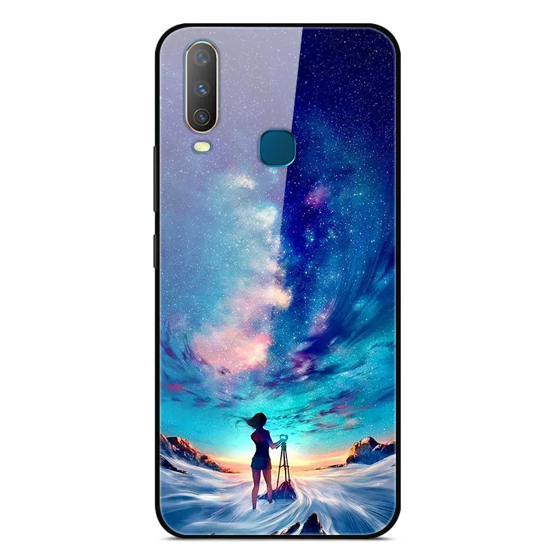 19 ДЛЯ Vivo U3X/U10 чехол из закаленного стекла с принтом твердая задняя крышка для Vivo U3X чехол для телефона s силиконовый бампер Coque U3 X U 3X10 - Цвет: 19