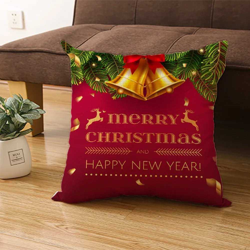 HUIRAN Merry Christmas красные декоративные наволочки Рождественский Чехол на подушку украшения для дома Noel Navidad новогодний декор