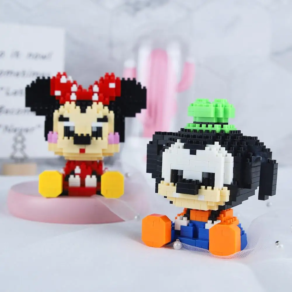 Disney 410 шт. + Mirco строительные блоки сидя Микки Маус Гуфи Плутон Минни с рисунком из